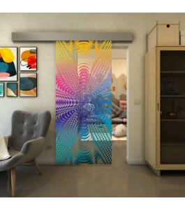 Glasschiebetür ECO-LINE - Fineprint Model 037 Verlauf auf Klarglas