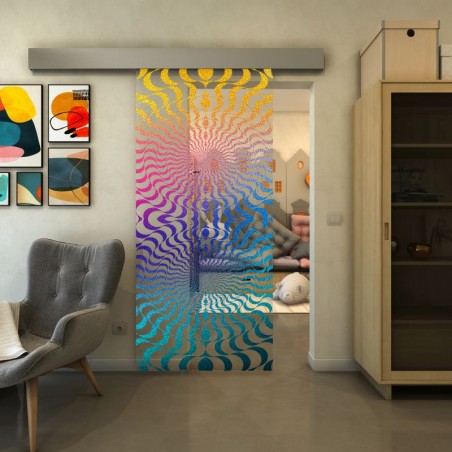 Glasschiebetür ECO-LINE - Fineprint Model 042 Verlauf auf Klarglas