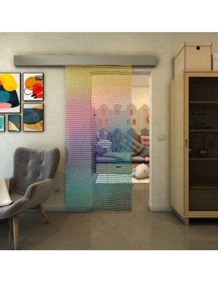 Glasschiebetür ECO-LINE - Fineprint Model 046 Verlauf auf Klarglas