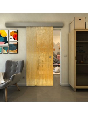 Glasschiebetür ECO-LINE - Fineprint Model 050 Gold auf Klarglas