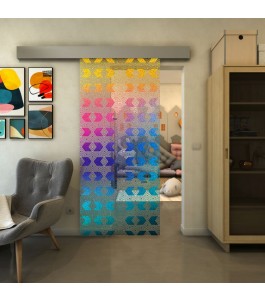 Glasschiebetür ECO-LINE - Fineprint Model 053 Verlauf auf Klarglas