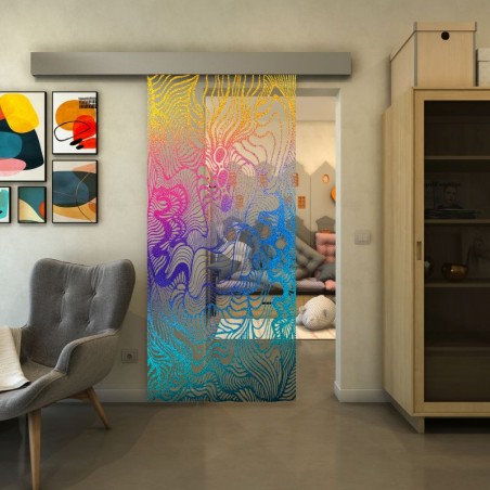 Glasschiebetür ECO-LINE - Fineprint Model 056 Verlauf auf Klarglas