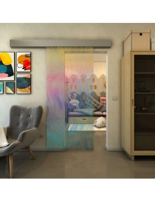 Glasschiebetür ECO-LINE - Fineprint Model 062 Verlauf auf Klarglas