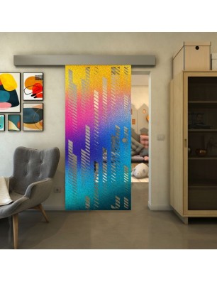 Glasschiebetür ECO-LINE - Fineprint Model 067 Verlauf auf Klarglas