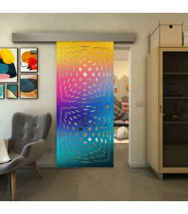 Glasschiebetür ECO-LINE - Fineprint Model 071 Verlauf auf Klarglas