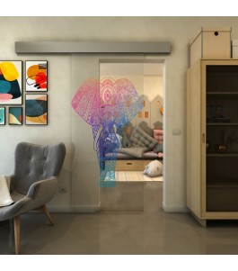 Glasschiebetür ECO-LINE - Fineprint Model 078 Verlauf auf Klarglas