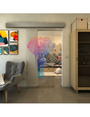 Glasschiebetür ECO-LINE - Fineprint Model 078 Verlauf auf Klarglas