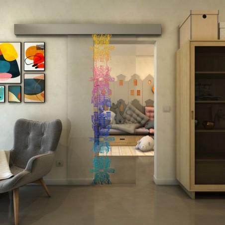 Glasschiebetür ECO-LINE - Fineprint Model 081 Verlauf auf Klarglas