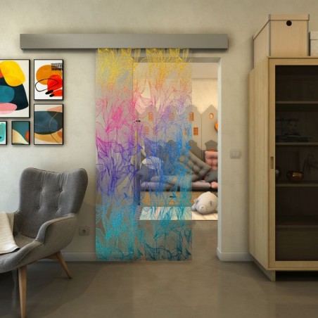 Glasschiebetür ECO-LINE - Fineprint Model 084 Verlauf auf Klarglas