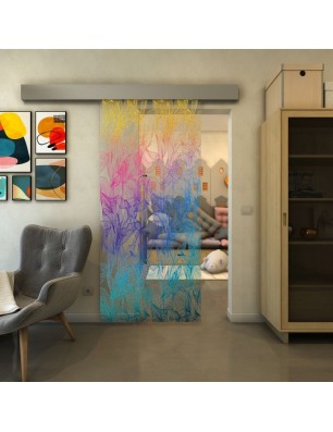 Glasschiebetür ECO-LINE - Fineprint Model 084 Verlauf auf Klarglas