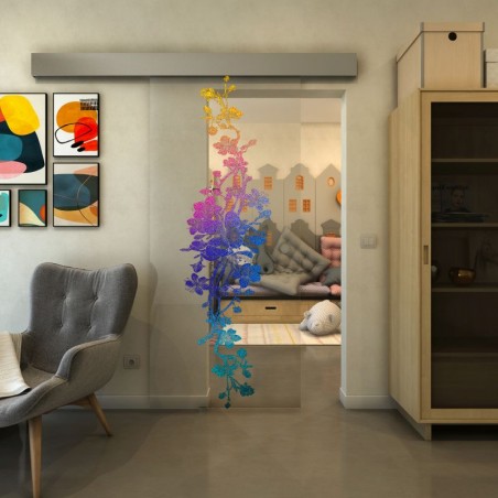 Glasschiebetür ECO-LINE - Fineprint Model 085 Verlauf auf Klarglas