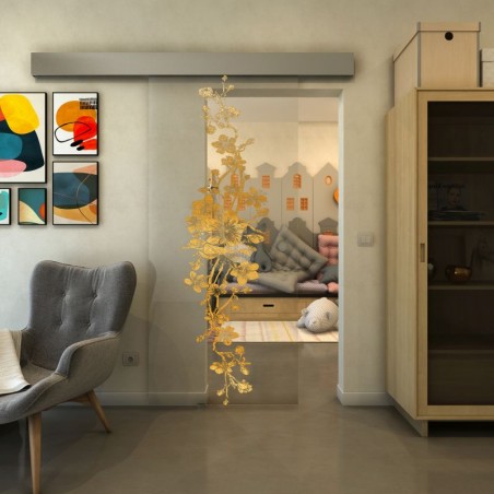 Glasschiebetür ECO-LINE - Fineprint Model 085 Gold auf Klarglas