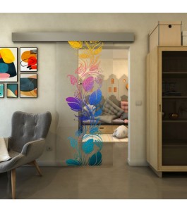 Glasschiebetür ECO-LINE - Fineprint Model 086 Verlauf auf Klarglas