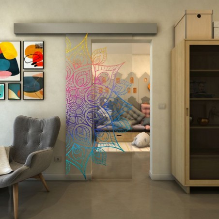 Glasschiebetür ECO-LINE - Fineprint Model 088 Verlauf auf Klarglas
