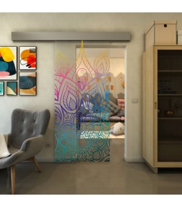 Glasschiebetür ECO-LINE - Fineprint Model 089 Verlauf auf Klarglas