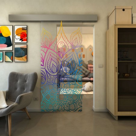 Glasschiebetür ECO-LINE - Fineprint Model 089 Verlauf auf Klarglas