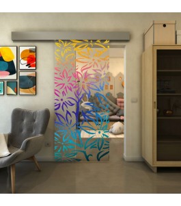 Glasschiebetür ECO-LINE - Fineprint Model 095 Verlauf auf Klarglas