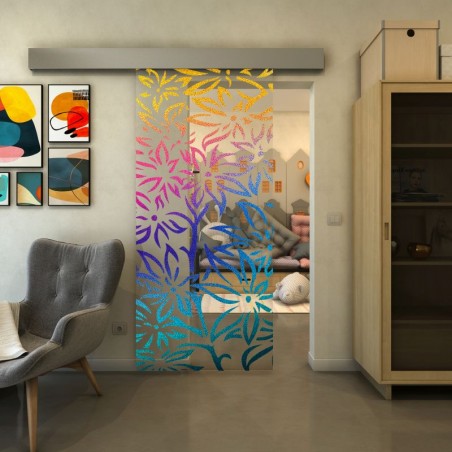 Glasschiebetür ECO-LINE - Fineprint Model 095 Verlauf auf Klarglas
