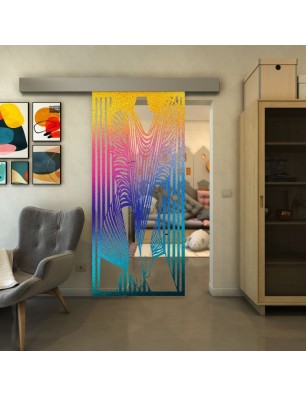 Glasschiebetür ECO-LINE - Fineprint Model 097 Verlauf auf Klarglas