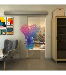 Glasschiebetür ECO-LINE - Fineprint Model 098 Verlauf auf Klarglas