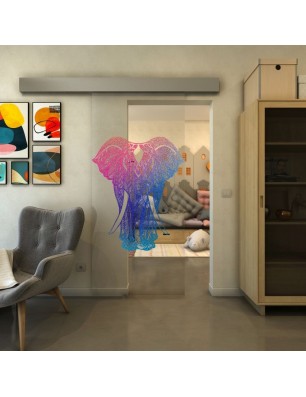 Glasschiebetür ECO-LINE - Fineprint Model 098 Verlauf auf Klarglas