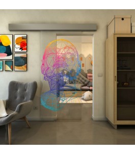 Glasschiebetür ECO-LINE - Fineprint Model 103 Verlauf auf Klarglas