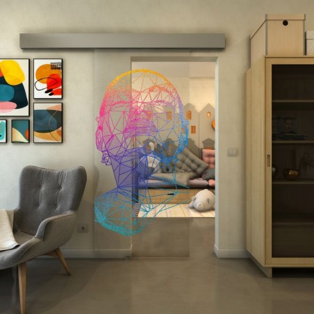 Glasschiebetür ECO-LINE - Fineprint Model 103 Verlauf auf Klarglas