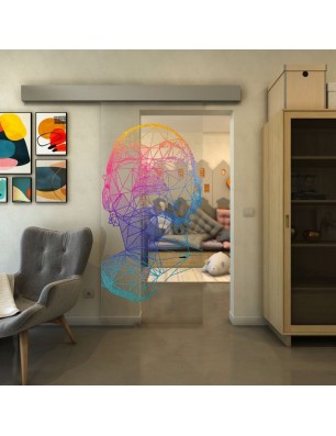 Glasschiebetür ECO-LINE - Fineprint Model 103 Verlauf auf Klarglas