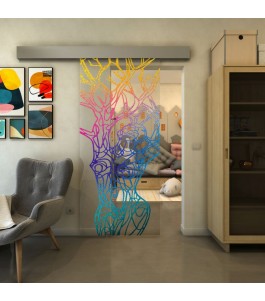 Glasschiebetür ECO-LINE - Fineprint Model 105 Verlauf auf Klarglas