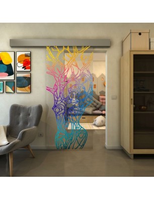 Glasschiebetür ECO-LINE - Fineprint Model 105 Verlauf auf Klarglas
