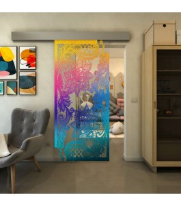 Glasschiebetür ECO-LINE - Fineprint Model 108 Verlauf auf Klarglas