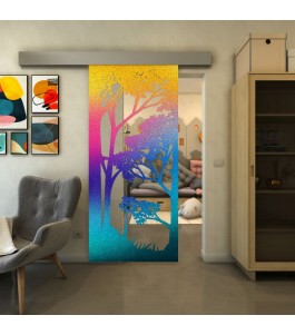 Glasschiebetür ECO-LINE - Fineprint Model 110 Verlauf auf Klarglas