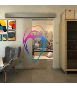 Glasschiebetür ECO-LINE - Fineprint Model 111 Verlauf auf Klarglas