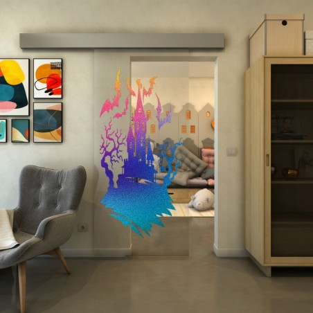 Glasschiebetür ECO-LINE - Fineprint Model 114 Verlauf auf Klarglas