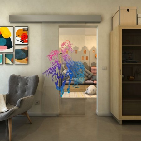 Glasschiebetür ECO-LINE - Fineprint Model 118 Verlauf auf Klarglas