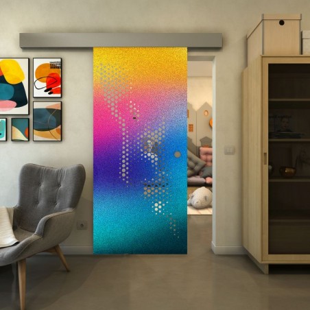 Glasschiebetür ECO-LINE - Fineprint Model 120 Verlauf auf Klarglas