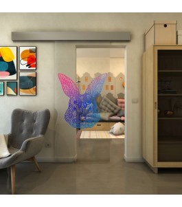 Glasschiebetür ECO-LINE - Fineprint Model 121 Verlauf auf Klarglas