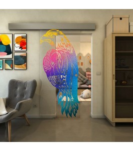 Glasschiebetür ECO-LINE - Fineprint Model 122 Verlauf auf Klarglas