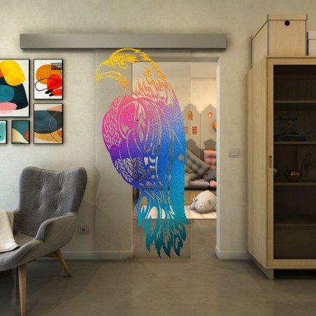 Glasschiebetür ECO-LINE - Fineprint Model 122 Verlauf auf Klarglas