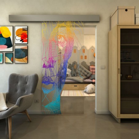 Glasschiebetür ECO-LINE - Fineprint Model 123 Verlauf auf Klarglas