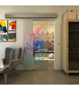 Glasschiebetür ECO-LINE - Fineprint Model 126 Verlauf auf Klarglas