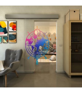 Glasschiebetür ECO-LINE - Fineprint Model 127 Verlauf auf Klarglas