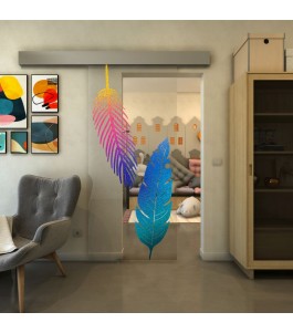 Glasschiebetür ECO-LINE - Fineprint Model 129 Verlauf auf Klarglas