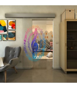 Glasschiebetür ECO-LINE - Fineprint Model 134 Verlauf auf Klarglas