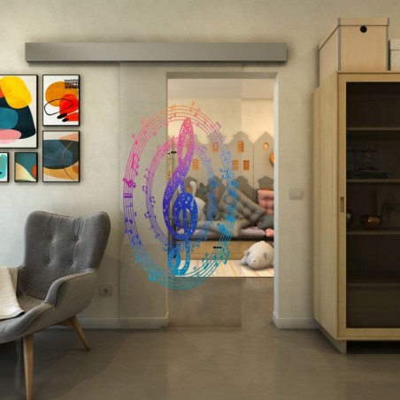 Glasschiebetür ECO-LINE - Fineprint Model 134 Verlauf auf Klarglas