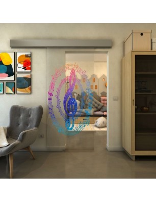 Glasschiebetür ECO-LINE - Fineprint Model 134 Verlauf auf Klarglas