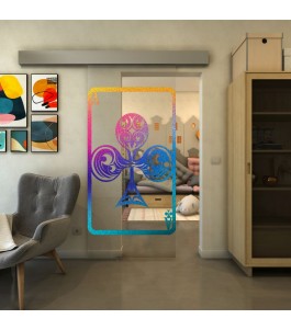 Glasschiebetür ECO-LINE - Fineprint Model 135 Verlauf auf Klarglas