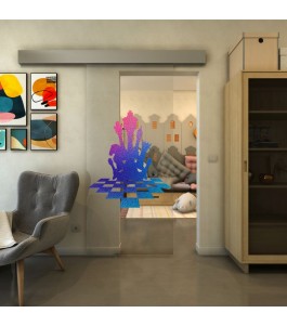 Glasschiebetür ECO-LINE - Fineprint Model 136 Verlauf auf Klarglas