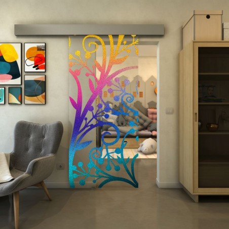 Glasschiebetür ECO-LINE - Fineprint Model 146 Verlauf auf Klarglas