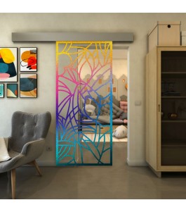 Glasschiebetür ECO-LINE - Fineprint Model 148 Verlauf auf Klarglas